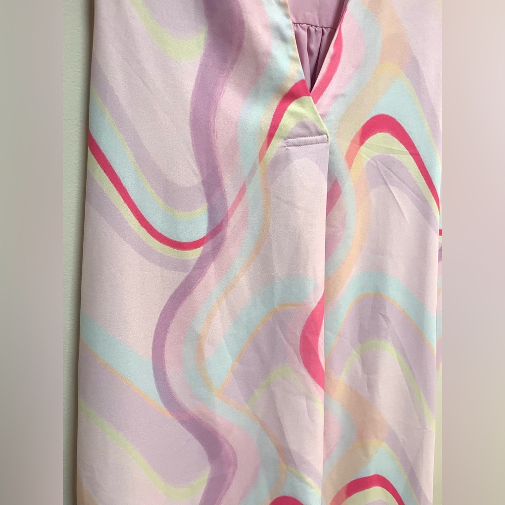 SSYS The Elise Collared Sleeveless Dress in Pastel Swirl size Small - Picture 7 of 9